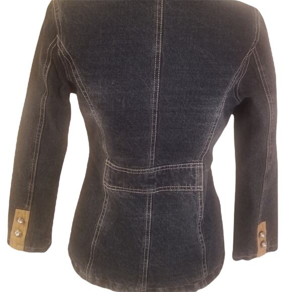 Vintage 90's Sherpa Lined Denim Button Front Jean Jacket Size XS/S - Picture 9 of 11